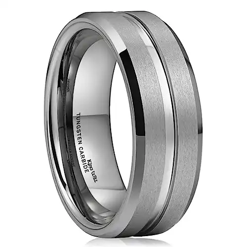 Classic 8mm Tungsten Carbide Wedding Band Ring